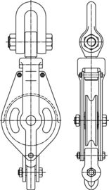 Tipo manual polia resistente do bloco da polia 550kn/polia de levantamento da corda